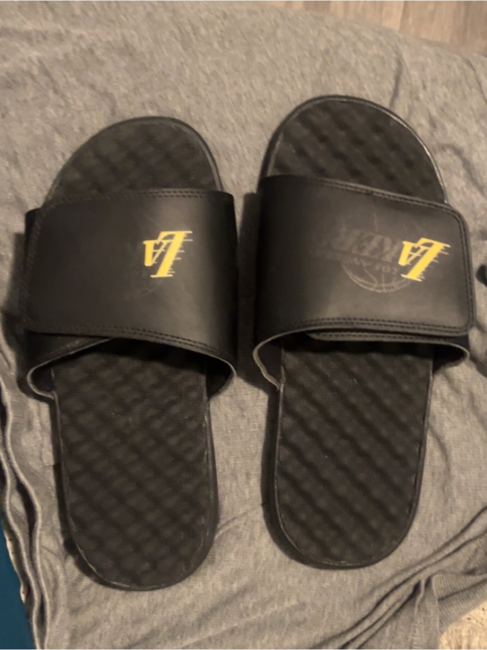 Official NBA LA Lakers iSlide Tonal Pop Adjustable Slides | Men’s Size 8